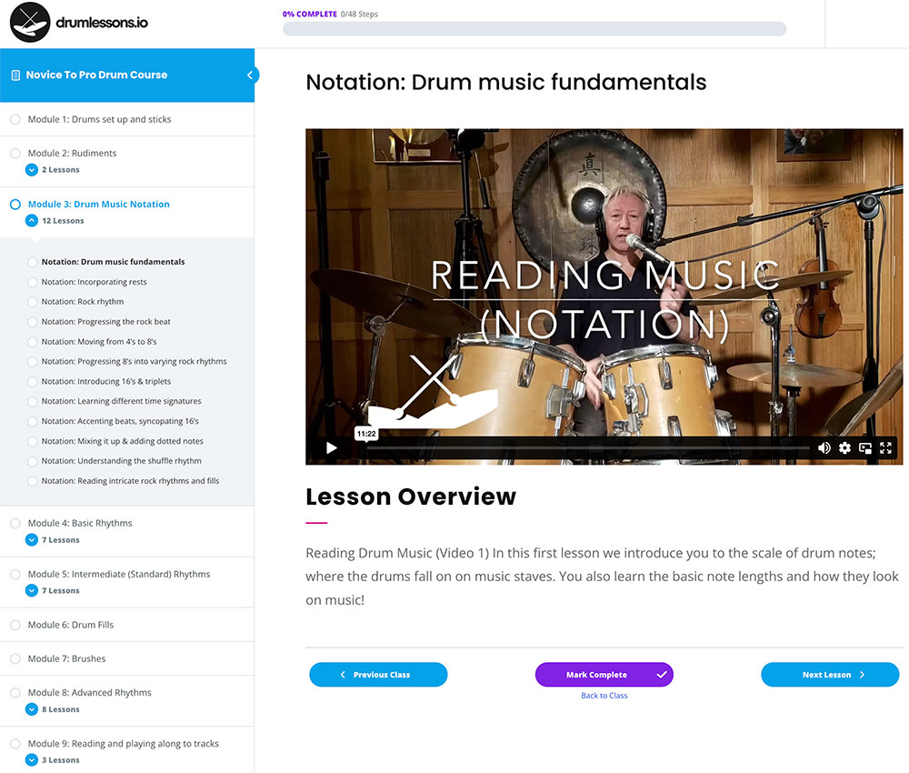 DrumLessons Course